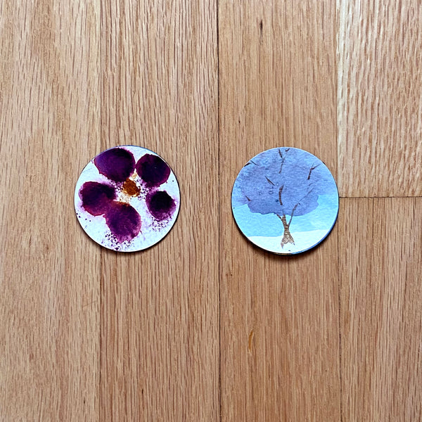 Round Original Art Upcycled Magnets