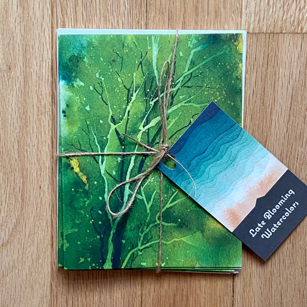 "Spring Greens" Blank Card Print Set